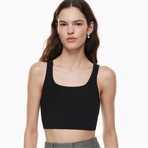 Babaton Squareneck Sculpt-Knit Top 2XS Black🖤🖤❤️‍🔥